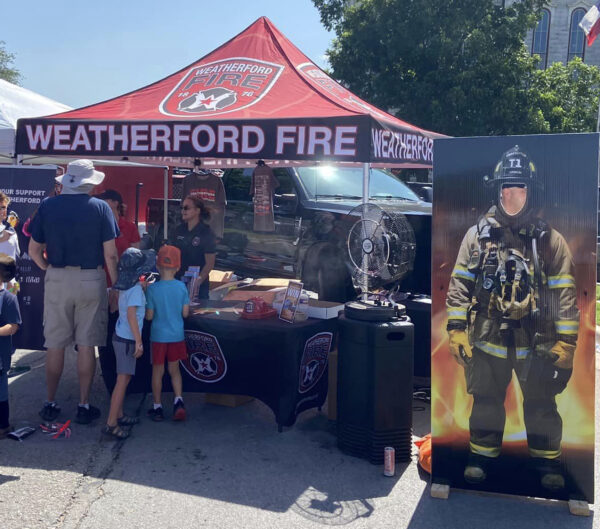 CUSTOM WEATHERFORD FIRE TENT