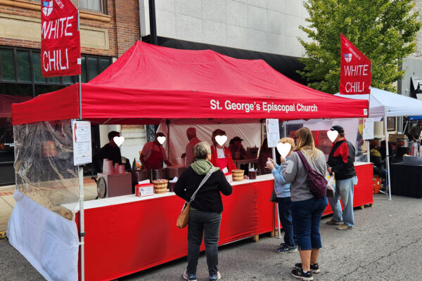 RED EPISCOPAL CHURCH TENT