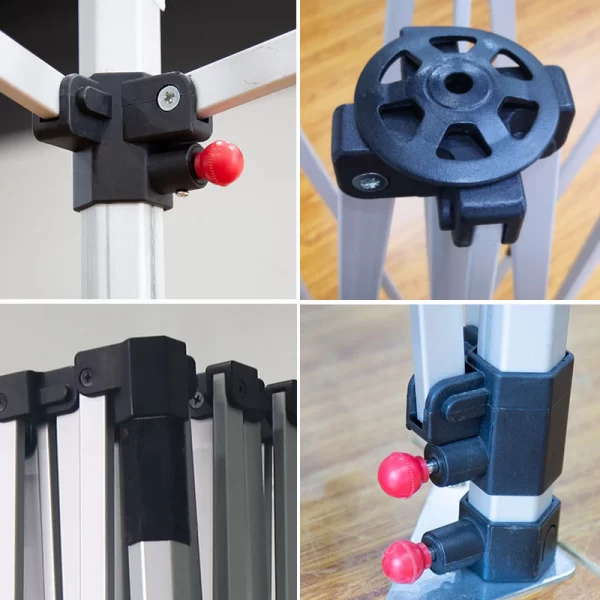 CLOSEUP VIEW OF TENT FRAME